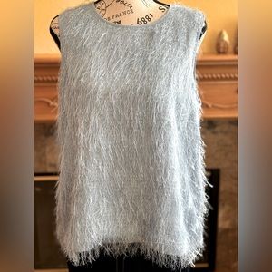 Vince Camuto texture, no sleeve, baby blue top medium size